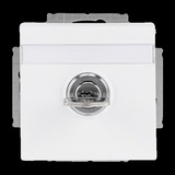 Busch-Jaeger Schutzkontakt Steckdosen Einsatz mit Schloss und erhöhtem Berührungsschutz weiß, Retail