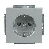 Busch-Jaeger Steckdosen-Einsatz Schutzkontakt 2-polig plus Erde 16 Ampere 250 Volt aluminium, Retail