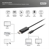 Digitus Adapterkabel USB-C <> DisplayPort, bidirektional schwarz, 2 Meter