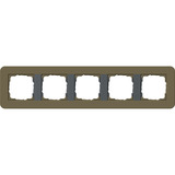 Gira Abdeckrahmen fünffach mit Trägerrahmen Soft-Touch Oberfläche braun, Retail