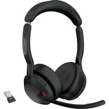 Jabra Evolve2 55, mit Ladestation, Headset schwarz, Stereo, UC, USB-A, Link380a