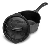 Petromax Gusseiserne Kasserolle kr1, mit Aroma-Profil-Deckel, Topf schwarz, Ø 18cm