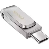 SanDisk Ultra Dual Drive Luxe 32 GB, USB-Stick silber, USB-A 3.2 Gen 1, USB-C 3.2 Gen 1