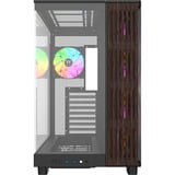 Thermaltake View 380 XL WS ARGB Black, Tower-Gehäuse schwarz/holz, Tempered Glass x 2, Holz-Struktur