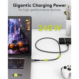 goobay USB4 Gen 3x2 Kabel, USB-C Stecker > USB-C Stecker, 40Gbit/s schwarz/grau, 1,8 Meter, PD, Laden mit bis zu 240 Watt