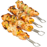 Broil King Narrow Doppelspieß-Set, 4-teilig edelstahl, für das Narrow Spießgestell