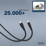 Digitus USB 2.0 Silikon-Kabel USB-C > Lightning, MFI zertifiziert schwarz, 1 Meter, PD 2.0, Laden mit bis zu 60 Watt