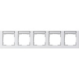 Gira Abdeckrahmen fünffach waagerecht matt, Abdeckung weiß, Retail