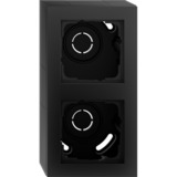 Gira Aufputzgehäuse zweifach mit Abdeckrahmen schwarz, Retail