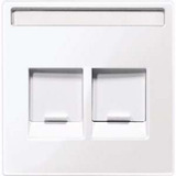Merten Zentralplatte zweifach mit Anschlussklemmen und Beschriftungsfeld für Modular Jack weiß (glänzend), Retail