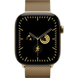 Apple Watch Series 12, Smartwatch Titan Gold, 46 mm, Milanaise Armband Brillantgold, M/L, Cellular