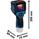 Bosch Professional Akku-Wärmebildkamera GTC 12V-450-13 Professional, Thermodetektor blau/schwarz, Li-Ionen Akku 2,0Ah, in L-BOXX