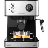 Cecotec Power Espresso 20 Matic Professionale, Espressomaschine edelstahl (gebürstet)/schwarz, 850 Watt