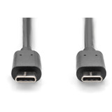 Digitus USB 2.0 Anschlusskabel USB-C > USB-C schwarz, 3 Meter, PD, Laden mit bis zu 15 Watt