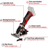 EINHELL Power X-Change Akku-Mini-Handkreissäge TE-CS 18/89 Li-Solo, 18Volt rot/schwarz, ohne Akku und Ladegerät