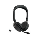 Jabra Evolve2 65 Flex Duo, Headset schwarz, Stereo, UC, USB-A, Link380a