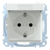 Merten Schutzkontakt-Steckdose mit Klappdeckel IP44 weiß (glänzend), Retail