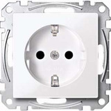 Merten Schutzkontakt-Steckdose mit Steckklemme, erhöhtem Berührungsschutz, Unterputz, 16 Ampere weiß (glänzend), Retail