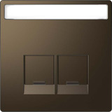 Merten Zentralplatte 2fach mit Schriftfeld und integrierten Verschlussschiebern bronze, Retail