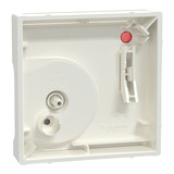 Merten Zentralplatte besonders flach für Raumtemperaturregler-Einsatz mit Schalter 534819 weiß (glänzend), Retail