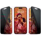 PanzerGlass Privacy Displayschutz Ultra-Wide Fit, Schutzfolie transparent, iPhone 15, EasyAligner