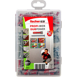 fischer Profi-Box DuoPower + Schrauben, Dübel hellgrau/rot, 160-teilig, mit Schrauben