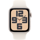 Apple Watch SE, Smartwatch champagner, Aluminium, 44 mm, Sportarmband Polarstern M/L, Cellular