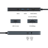  HyperDrive Flex 8 Port USB-C Hub, Dockingstation schwarz