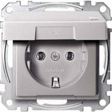 Merten Schutzkontaktsteckdose mit Klappdeckel und erhöhtem Berührungsschutz IP44 aluminium, Retail