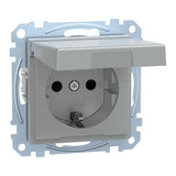 Merten Schutzkontaktsteckdose mit Klappdeckel und erhöhtem Berührungsschutz IP44 aluminium, Retail