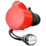 go-e Adapter für Gemini flex 22 kW, CEE rot Drehstrom 32A > Haushaltssteckdose schwarz, 30cm