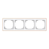 Busch-Jaeger Rahmen vierfach mit Dekorring gold, Retail