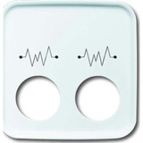 Busch-Jaeger Zentralscheibe mit 2 Diagnostiksteckkontakten 2548-021 G-214, Abdeckung weiß, Retail