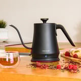 Cecotec Thermosense 500 Cisne, Wasserkocher schwarz/holz, 1.200 Watt, 1 Liter