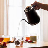 Cecotec Thermosense 500 Cisne, Wasserkocher schwarz/holz, 1.200 Watt, 1 Liter