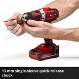 EINHELL Power X-Change Akku-Bohrschrauber TE-CD 18/40 Li-Solo, 18Volt rot/schwarz, ohne Akku und Ladegerät