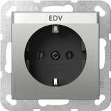 Gira Schutzkontaktsteckdose Typ F 16 Ampere 250 Volt mit Beschriftungsfeld Edelstahl edelstahl, Retail