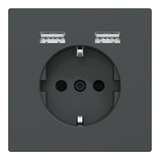 Merten Schutzkontakt Steckdose mit USB Ladegerät anthrazit, Retail