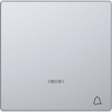Merten Wippe einteilige Ausführung mit Klingel-Symbol für Kontrollschalter und Taster Einsatz edelstahl, Retail
