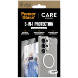 PanzerGlass Flagship 3-in-1 Set transparent/weiß, Samsung Galaxy S25 Ultra, QI-kompatibel, EasyAligner
