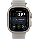 Apple Watch Ultra 4, Smartwatch Titan natur, 49 mm, Ocean Armband grau, Cellular