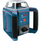 Bosch Professional Rotationslaser GRL 400 H Professional blau/schwarz, rote Laserlinie, mit Laser-Empfänger LR 1, VARTA Ladegerät + Akkus, in L-BOXX