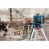 Bosch Professional Rotationslaser GRL 400 H Professional blau/schwarz, rote Laserlinie, mit Laser-Empfänger LR 1, VARTA Ladegerät + Akkus, in L-BOXX