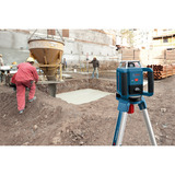 Bosch Professional Rotationslaser GRL 400 H Professional blau/schwarz, rote Laserlinie, mit Laser-Empfänger LR 1, VARTA Ladegerät + Akkus, in L-BOXX