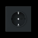 Busch-Jaeger Schutzkontakt-Steckdose Typ F Safety+ mit erhöhtem Berührungsschutz, Unterputz, 16 Ampere, 250 Volt schwarz (matt), Retail