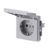 Busch-Jaeger Schutzkontakt Steckdosen Einsatz 20 EUKNB-83 aluminium, Retail