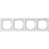 Gira Abdeckrahmen 4-fach Rahmen mit Steckmulden weiß (matt), Retail