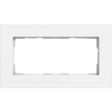 Gira Abdeckrahmen zwei fach Aluminium lackiert, Abdeckung weiß, Retail