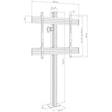 HAGOR CPS Floor-Wall Single, VESA 900 x 800, 75" - 86", Monitorhalterung schwarz