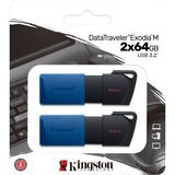 Kingston DataTraveler Exodia M 64 GB, USB-Stick blau/schwarz, USB-A 3.2 Gen 1, 2 Stück